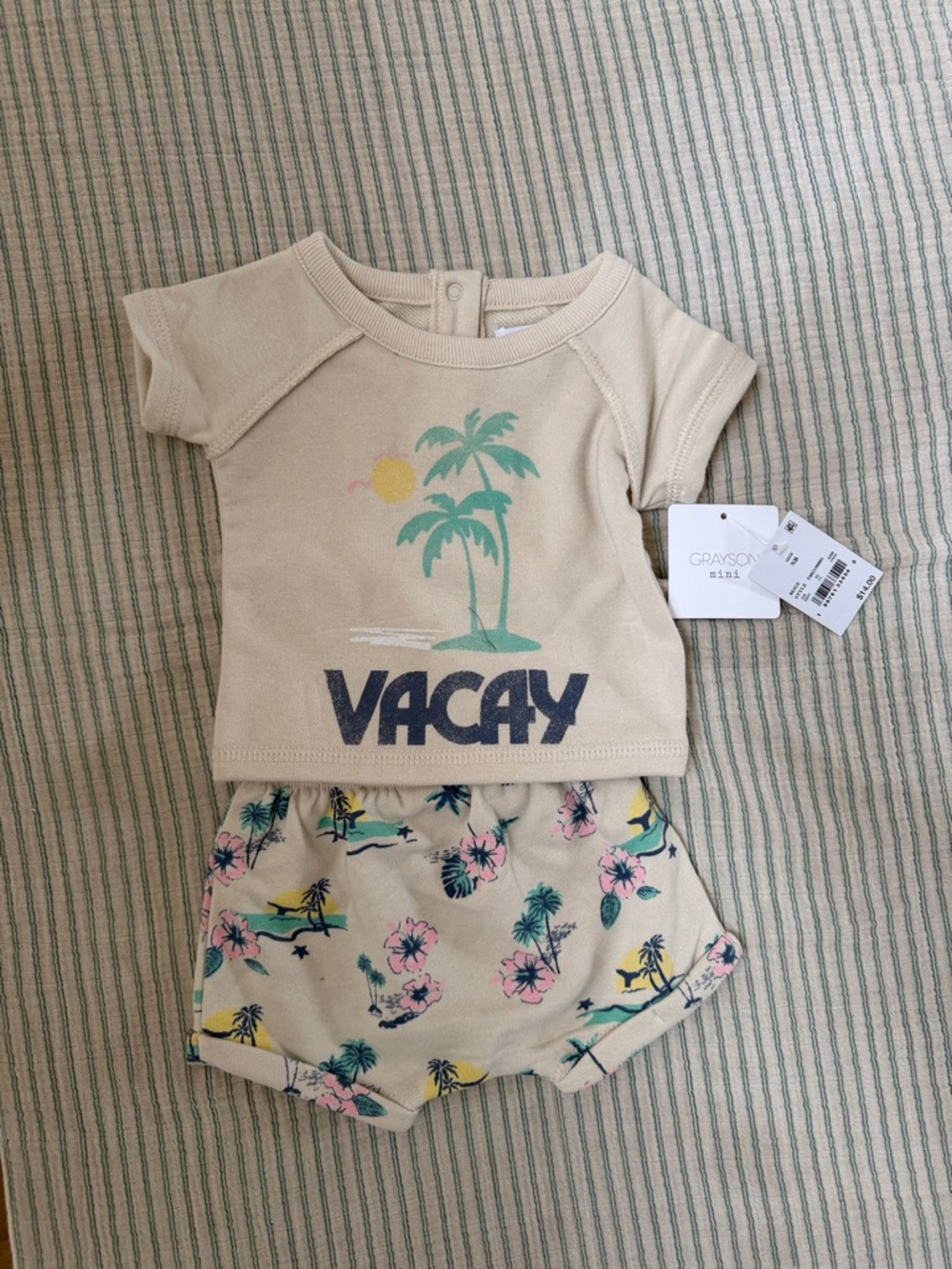 Grayson Mini Neutral Baby Tee - Cream